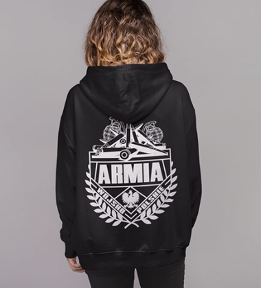 Damska bluza z kapturem- ARMIA (BIAŁY)